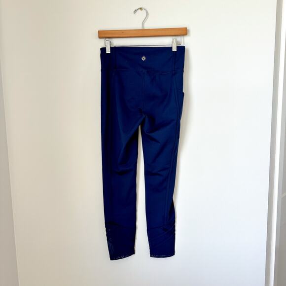 Lilly Pulitzer Luxletic Pull On High Rise Waist Activewear Leggings Blue M - Picture 3 of 9